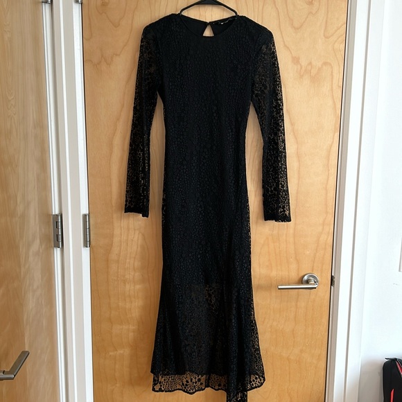 & Other Stories Black Lace Midi Dress - Picture 3 of 8